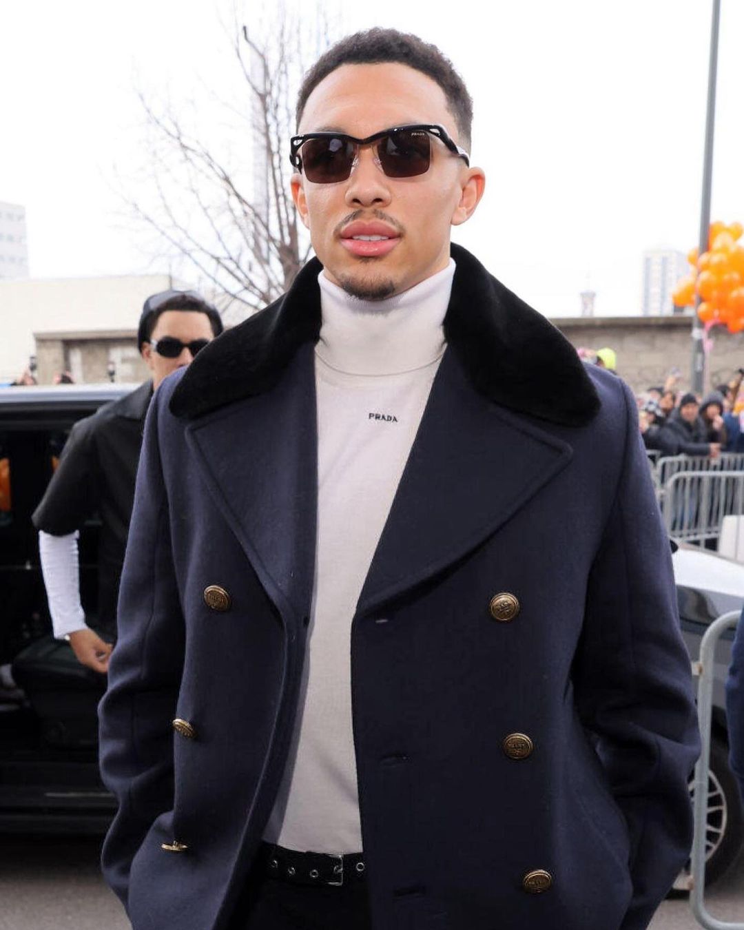trent alexander-arnold at milan fashion week 2025 wearing sunglasses