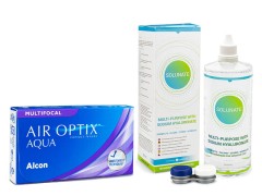 Air Optix Aqua Multifocal (6 lentilles) + Solunate Multi-Purpose 400 ml avec étui