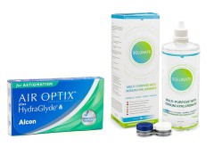 Air Optix Plus Hydraglyde for Astigmatism (3 lentilles) + Solunate Multi-Purpose 400 ml avec étui
