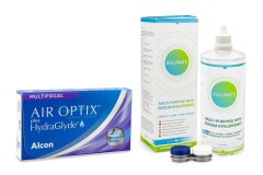 Air Optix Plus Hydraglyde Multifocal (6 lentilles) + Solunate Multi-Purpose 400 ml avec étui