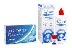 Air Optix Plus Hydraglyde (6 lentilles) + Oxynate Peroxide 380 ml avec étui