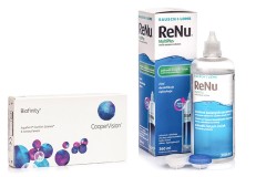 Biofinity (6 lentilles) + ReNu MultiPlus 360 ml avec étui