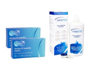 Lenjoy Bi-weekly Aqua+ (12 lenzen) + Vantio Multi-Purpose 360 ml met lenzendoosje
