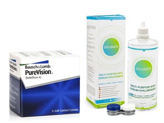 PureVision (6 lentilles) + Solunate Multi-Purpose 400 ml avec étui