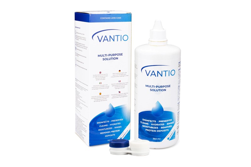 Vantio solution polyvalente pour lentilles de contact 360ml avec étui